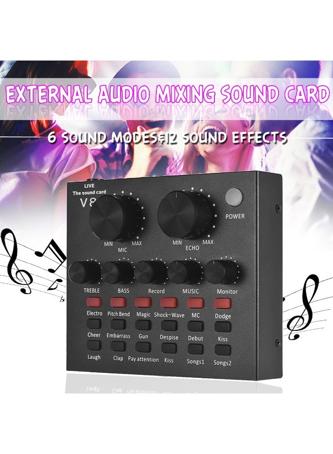MAKS & CO. V8 Live Sound Card – Portable Audio Mixer for Streaming & Podcasting - Image 2